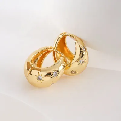 Crystal Star Hoop Earring